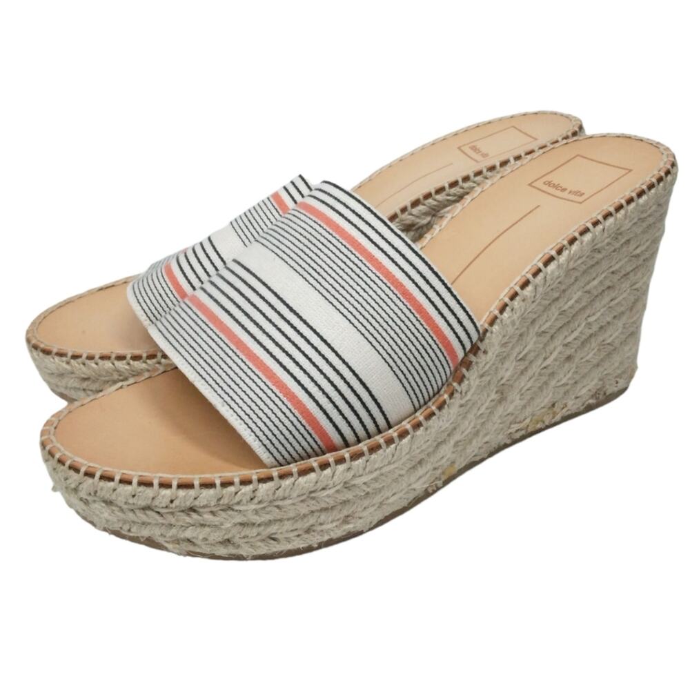 Dolce Vita Stripe Espadrille Wedge Sandals size 10
